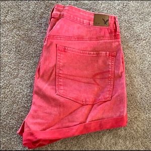 High Waist American Eagle Shorts in Faded Coral